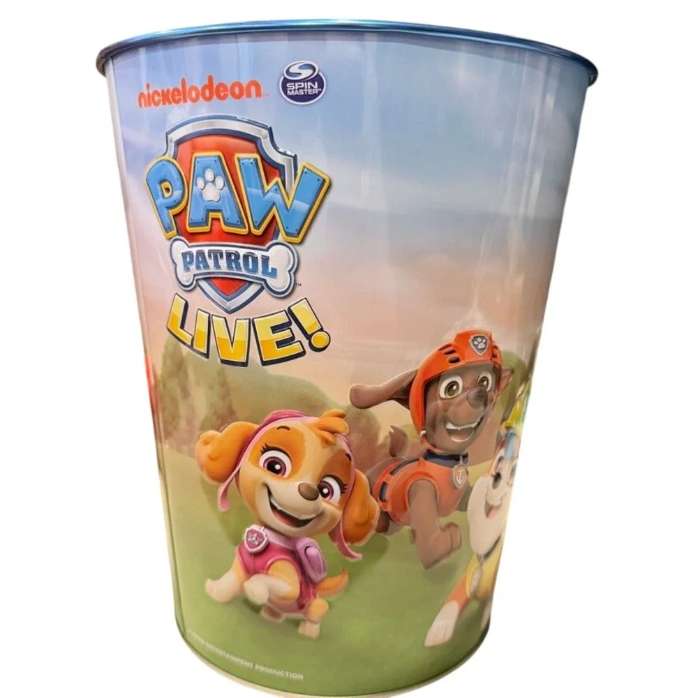 Nickelodeon Kids Paw Patrol Live Tin 130oz Blue Embossed Popcorn Bucket Storage